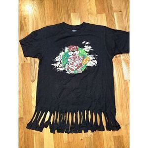 Woman's Buceea's Black‎ Halloween Shirt With Fringe Size M